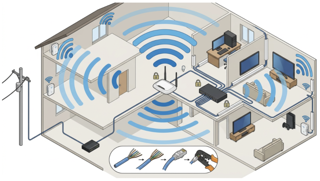 Guía para montar tu propio sistema de red doméstico con materiales básicos